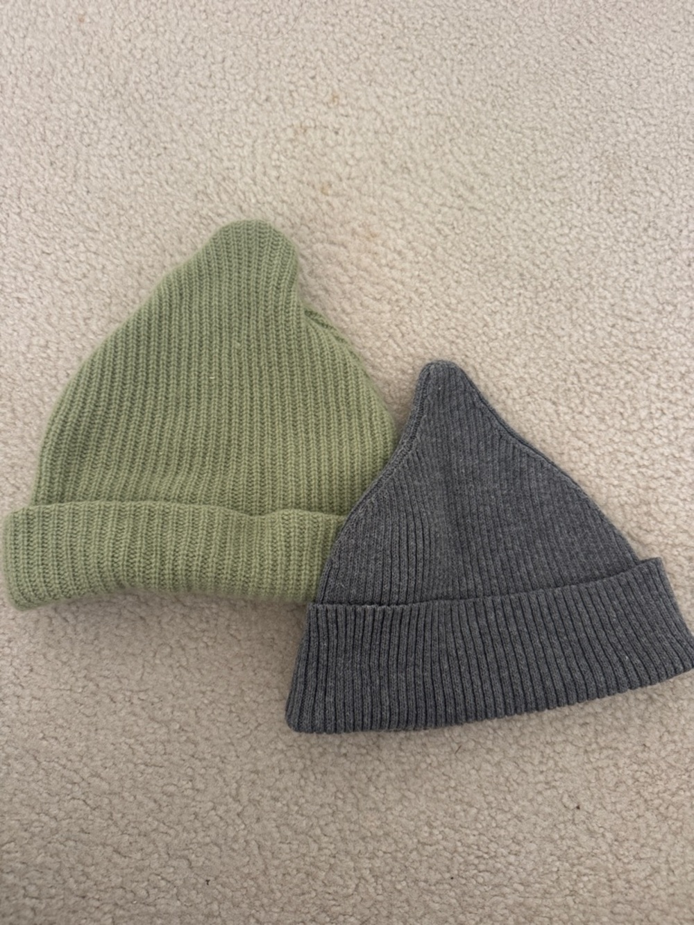 JAMES STREET CO - Kids and Adult Sage Green & Charcoal Beanies